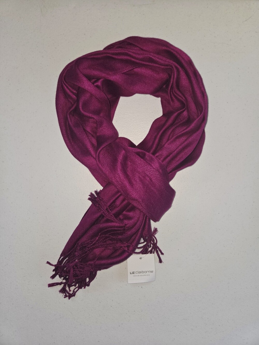 Liz Claiborne Vibrant Fuchsia/Magenta Lightweight Wrap Scarf NWT